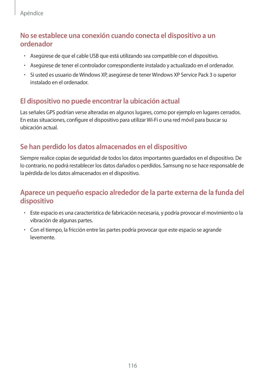 Samsung SM-P550NZWAPHE manual El dispositivo no puede encontrar la ubicación actual 