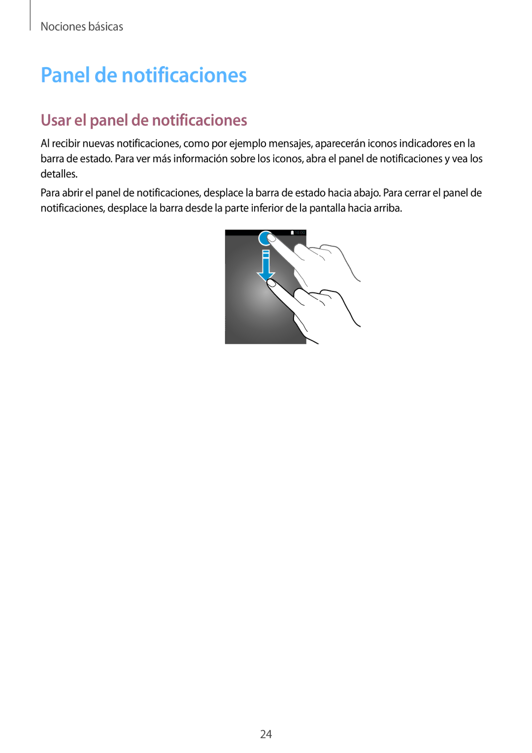 Samsung SM-P550NZWAPHE manual Panel de notificaciones, Usar el panel de notificaciones 