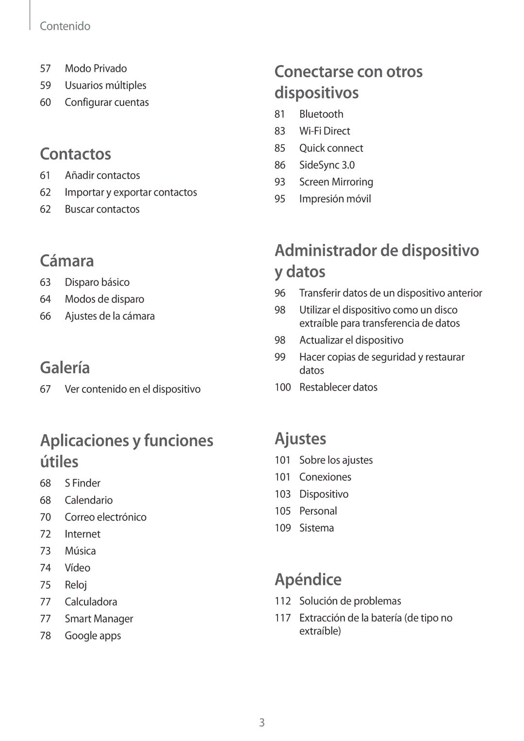 Samsung SM-P550NZWAPHE manual Contactos 