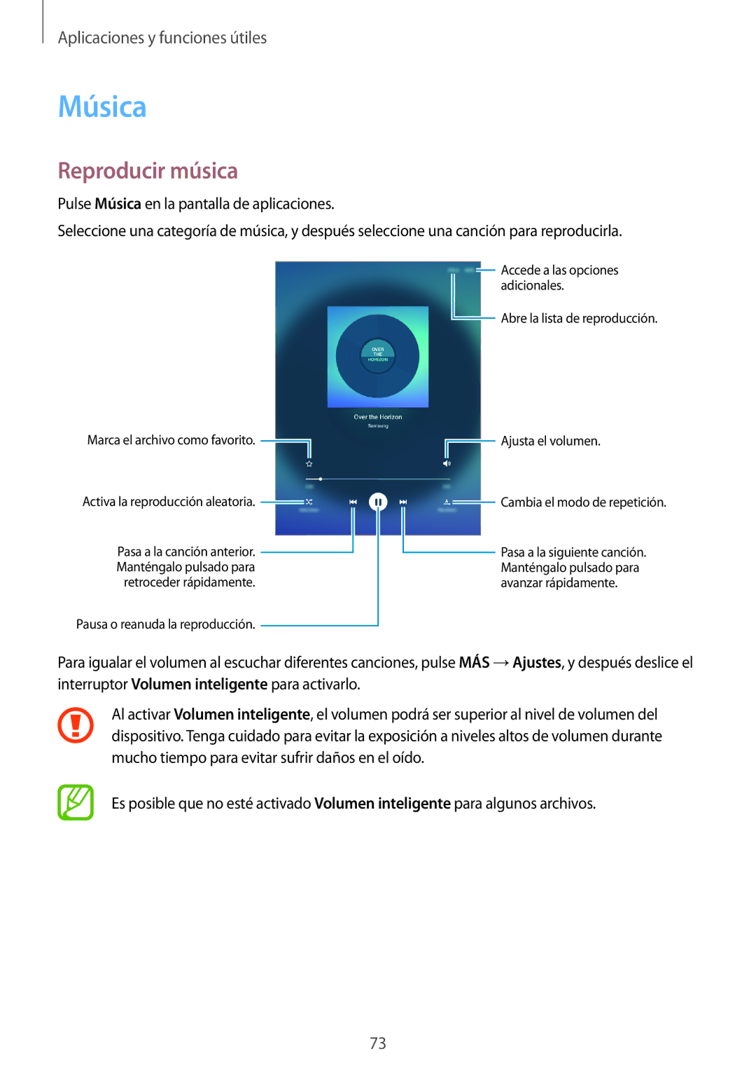 Samsung SM-P550NZWAPHE manual Música, Reproducir música 