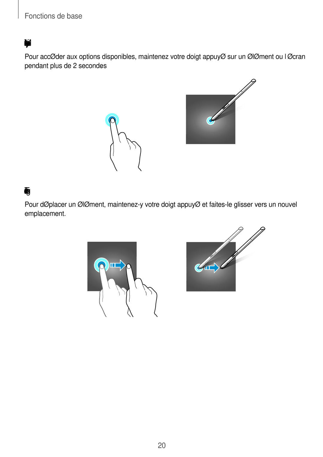 Samsung SM-P550NZWAXEF, SM-T550NZWEXEF, SM-T550NZWAXEF, SM-T550NZKAXEF, SM-P550NZKAXEF manual Maintenir appuyé, Faire glisser 