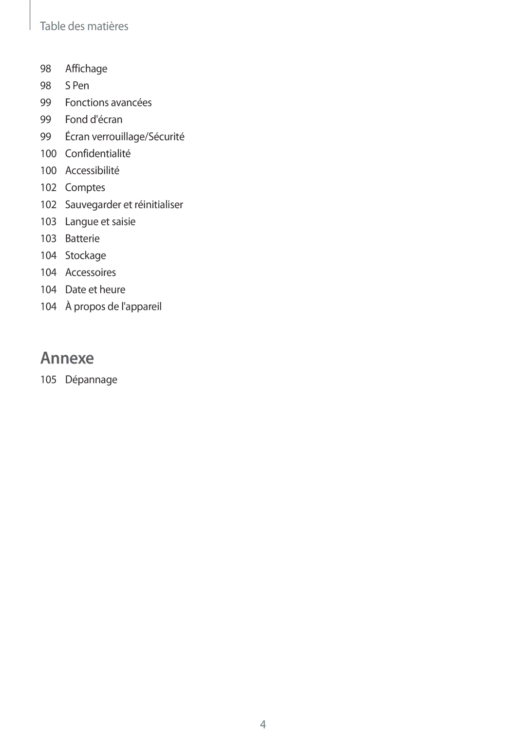 Samsung SM-P550NZKAXEF, SM-P550NZWAXEF, SM-T550NZWEXEF, SM-T550NZWAXEF, SM-T550NZKAXEF manual Annexe 