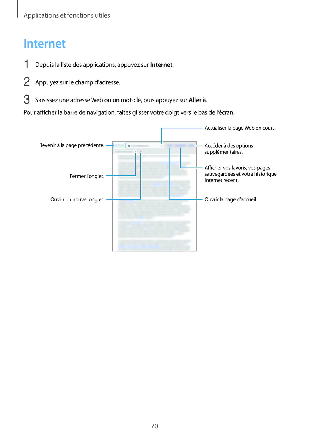 Samsung SM-P550NZWAXEF, SM-T550NZWEXEF, SM-T550NZWAXEF, SM-T550NZKAXEF, SM-P550NZKAXEF manual Internet 