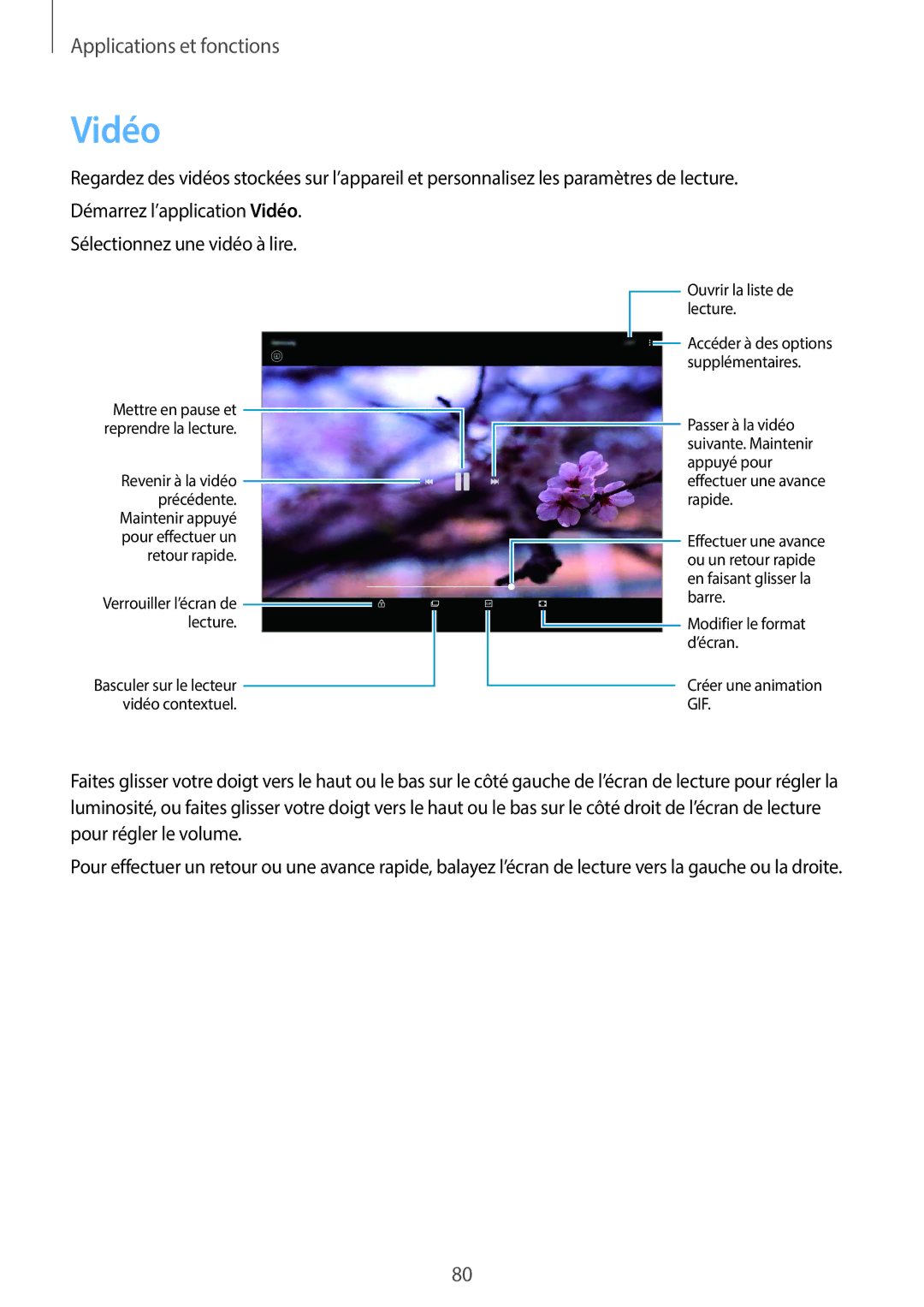 Samsung SM-P550NZWAXEF, SM-T550NZWEXEF, SM-T550NZWAXEF, SM-T550NZKAXEF, SM-P550NZKAXEF manual Vidéo 