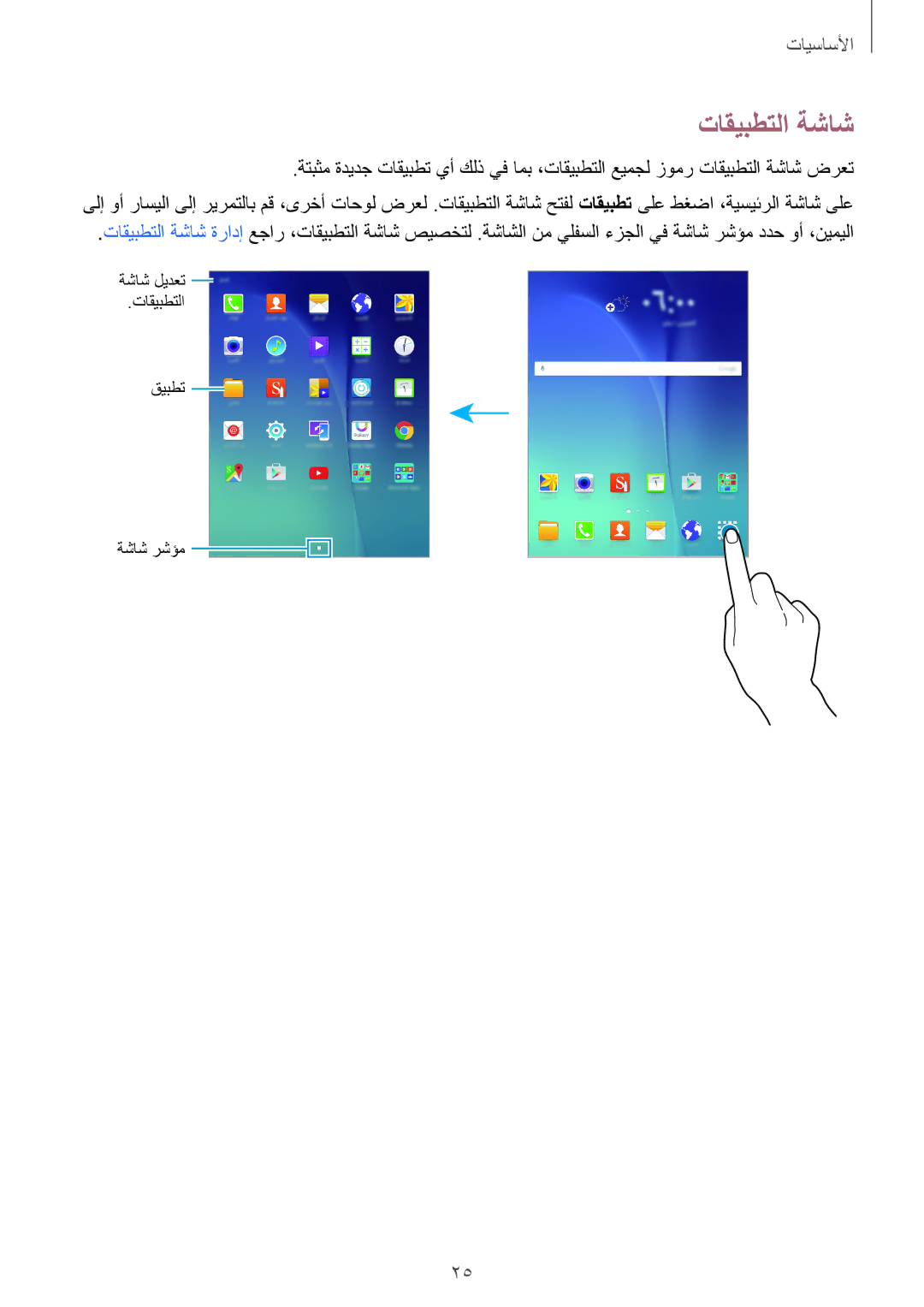 Samsung SM-P555NZBAKSA, SM-P555NZWAKSA, SM-P555NZAAKSA manual تاقيبطتلا ةشاش 