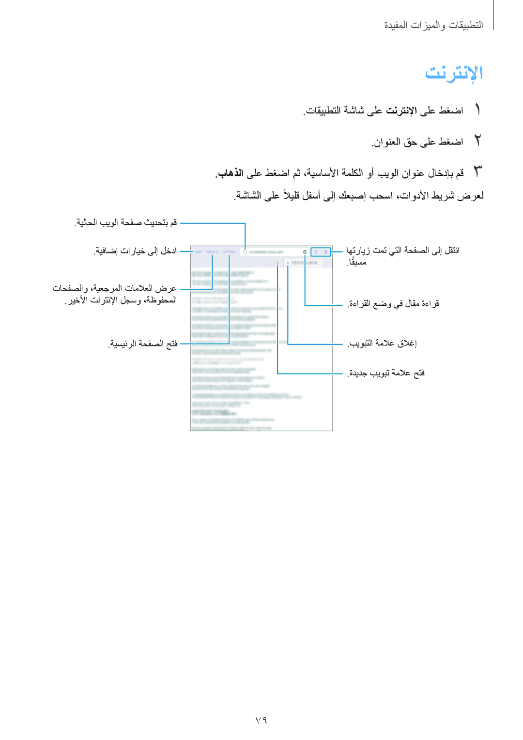 Samsung SM-P555NZBAKSA, SM-P555NZWAKSA, SM-P555NZAAKSA manual تنرتنلإا 