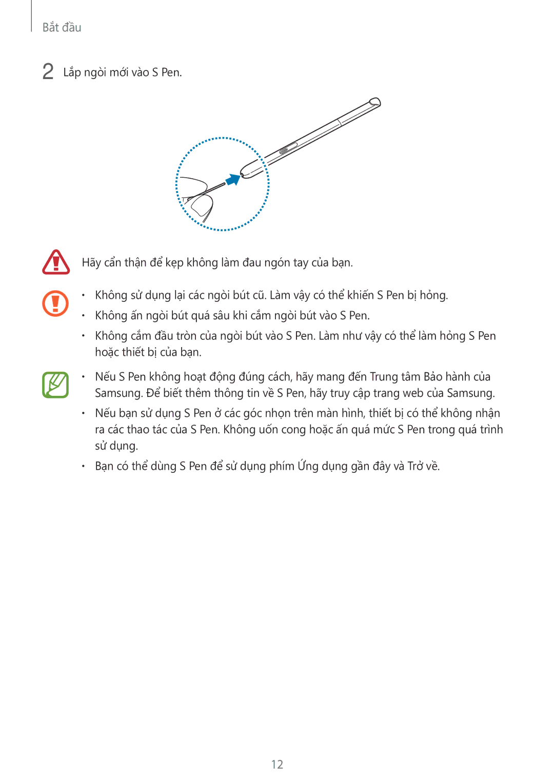 Samsung SM-P555NZWAXXV, SM-P555NZAAXXV manual Bắt đầu 