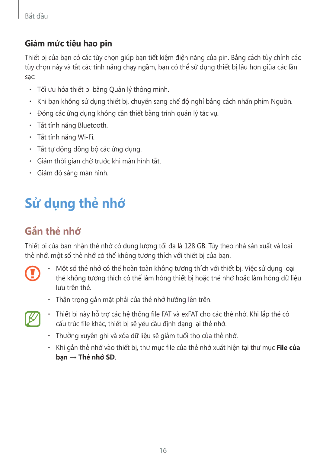 Samsung SM-P555NZWAXXV, SM-P555NZAAXXV manual Sử dụng thẻ nhớ, Gắn thẻ nhớ, Giảm mức tiêu hao pin 