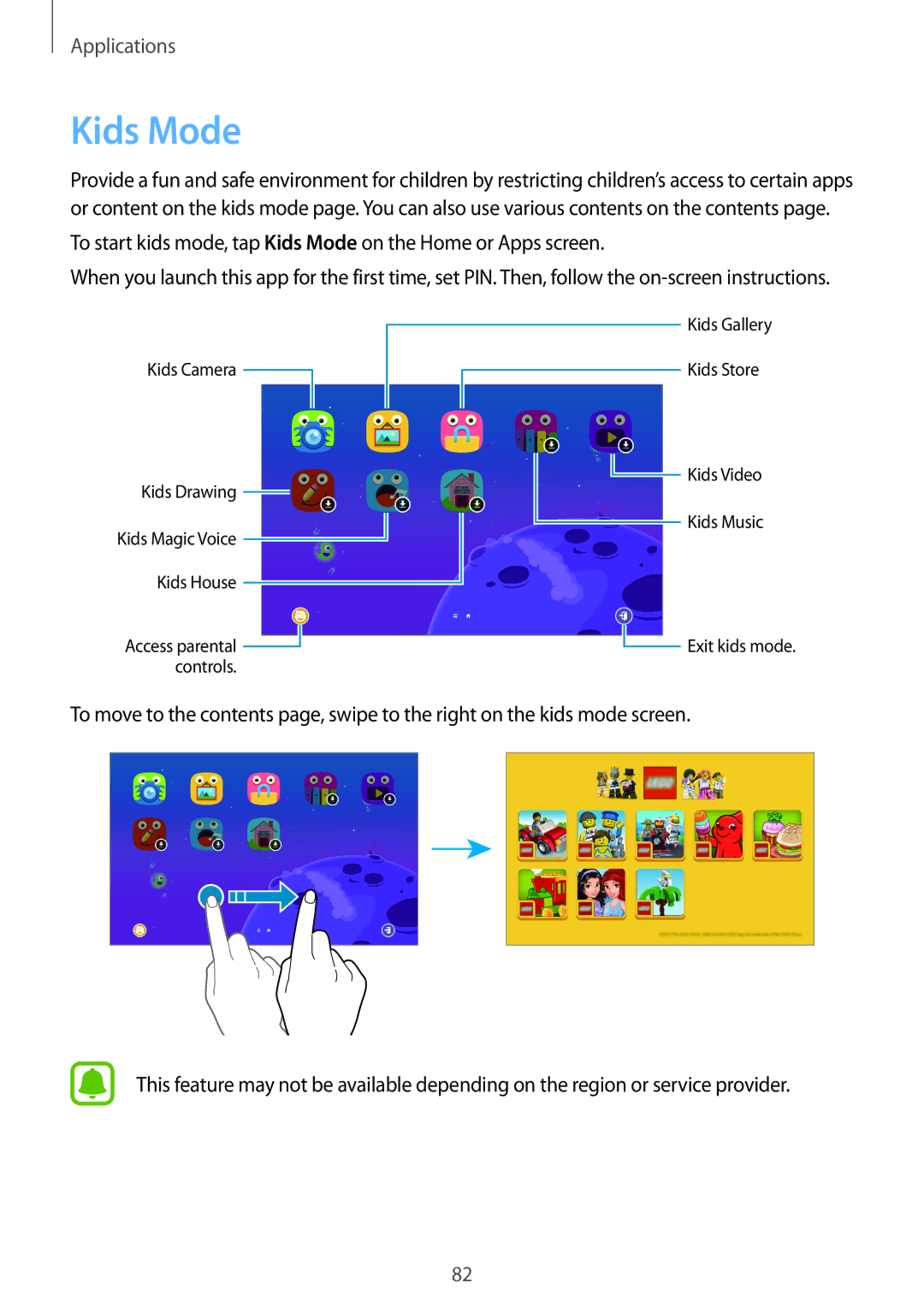 Samsung SM-P580NZKAKSA manual Kids Mode 