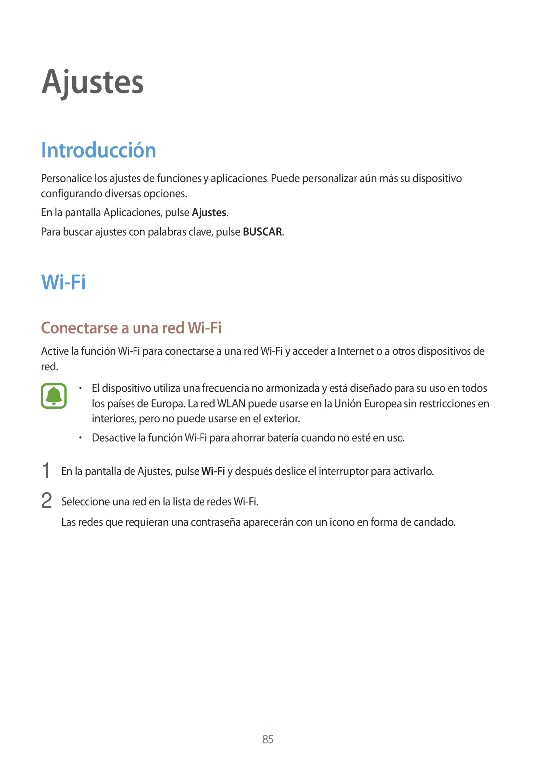 Samsung SM-P580NZKAPHE manual Introducción, Conectarse a una red Wi-Fi 