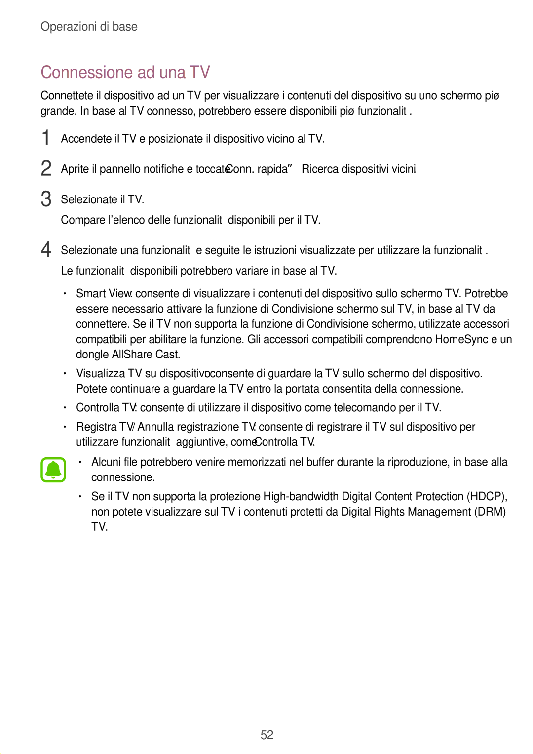 Samsung SM-P580NZKAITV, SM-P580NZKATUR, SM-P580NZWATUR manual Connessione ad una TV 