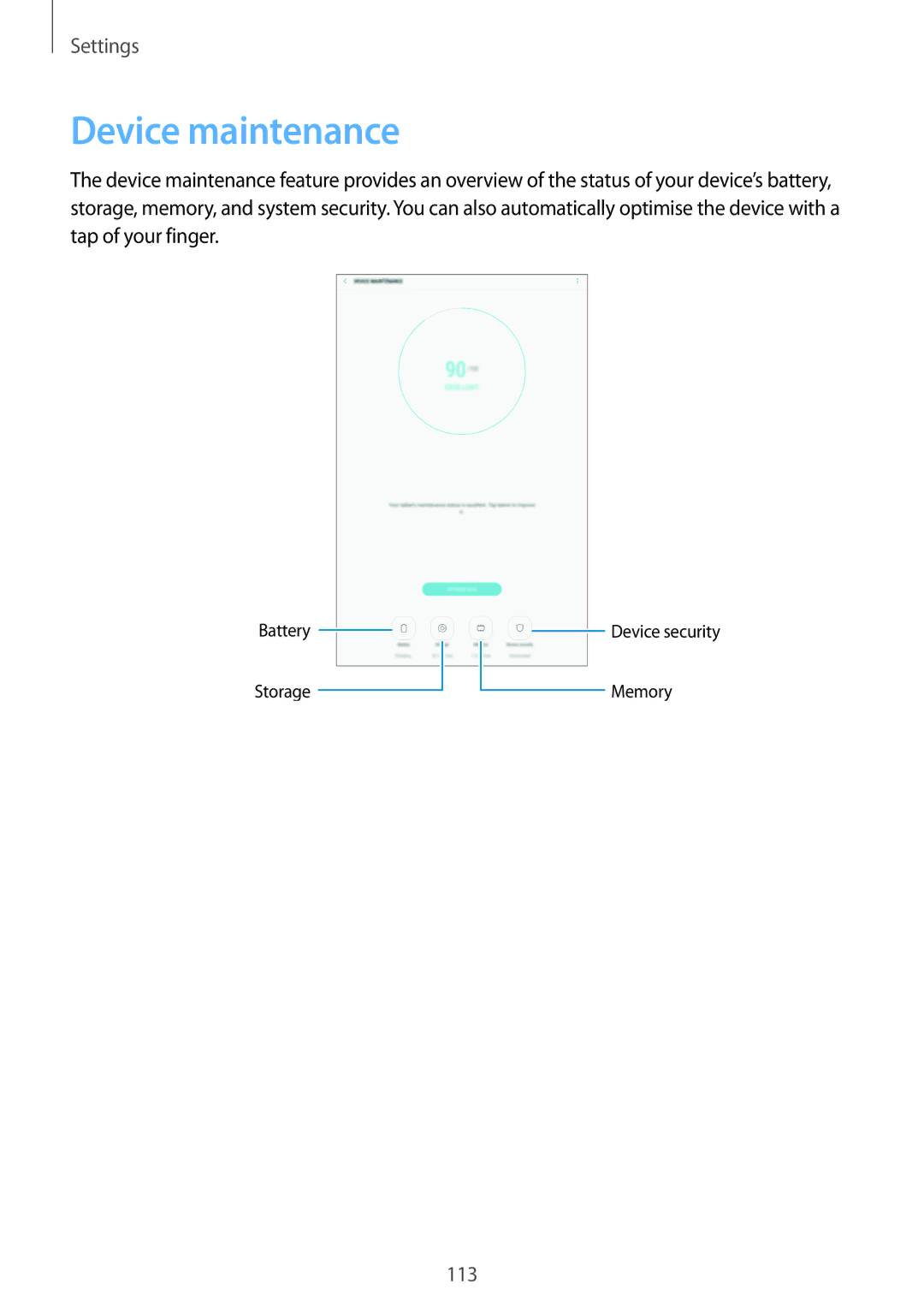 Samsung SM-P585NZWAKSA, SM-P585NZKAKSA, SM-P585YZWAXXV, SM-P585YZKAXXV manual Device maintenance 