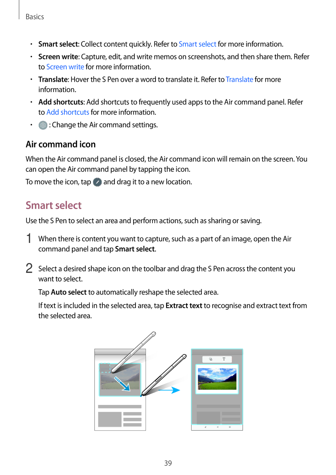 Samsung SM-P585YZKAXXV, SM-P585NZKAKSA manual Air command icon, Command panel and tap Smart select, Want to select 