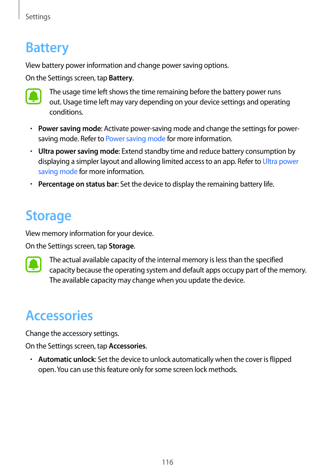 Samsung SM-P585NZKAKSA, SM-P585NZWAKSA, SM-P585YZWAXXV, SM-P585YZKAXXV manual Storage, Accessories 