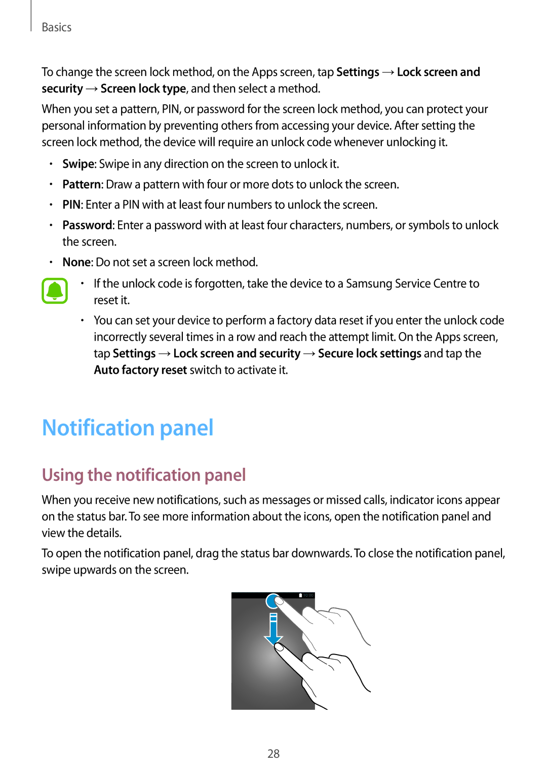 Samsung SM-P585NZKAKSA, SM-P585NZWAKSA, SM-P585YZWAXXV, SM-P585YZKAXXV manual Notification panel, Using the notification panel 