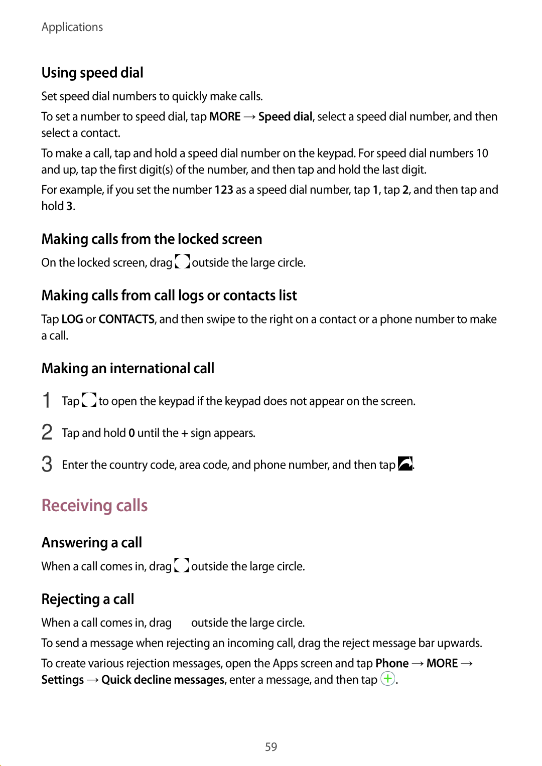 Samsung SM-P585YZKAXXV, SM-P585NZKAKSA, SM-P585NZWAKSA, SM-P585YZWAXXV manual Receiving calls 