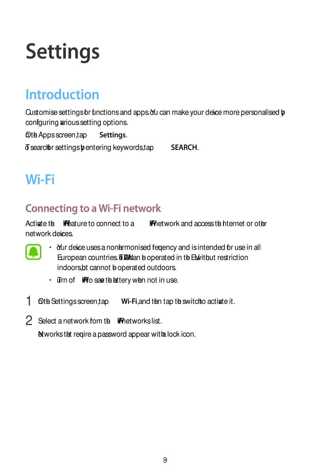 Samsung SM-P585NZWAKSA, SM-P585NZKAKSA, SM-P585YZWAXXV, SM-P585YZKAXXV manual Introduction, Connecting to a Wi-Fi network 