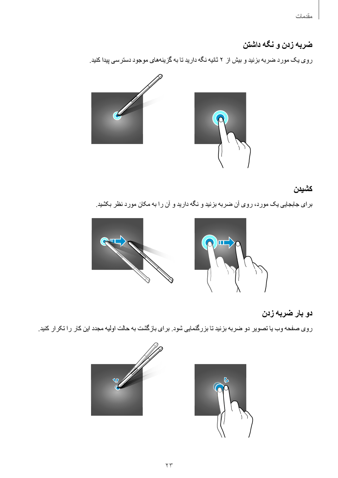 Samsung SM-P585NZWAKSA, SM-P585NZKAKSA manual نتشاد هگن و ندز هبرض, ندیشک, ندز هبرض راب ود 