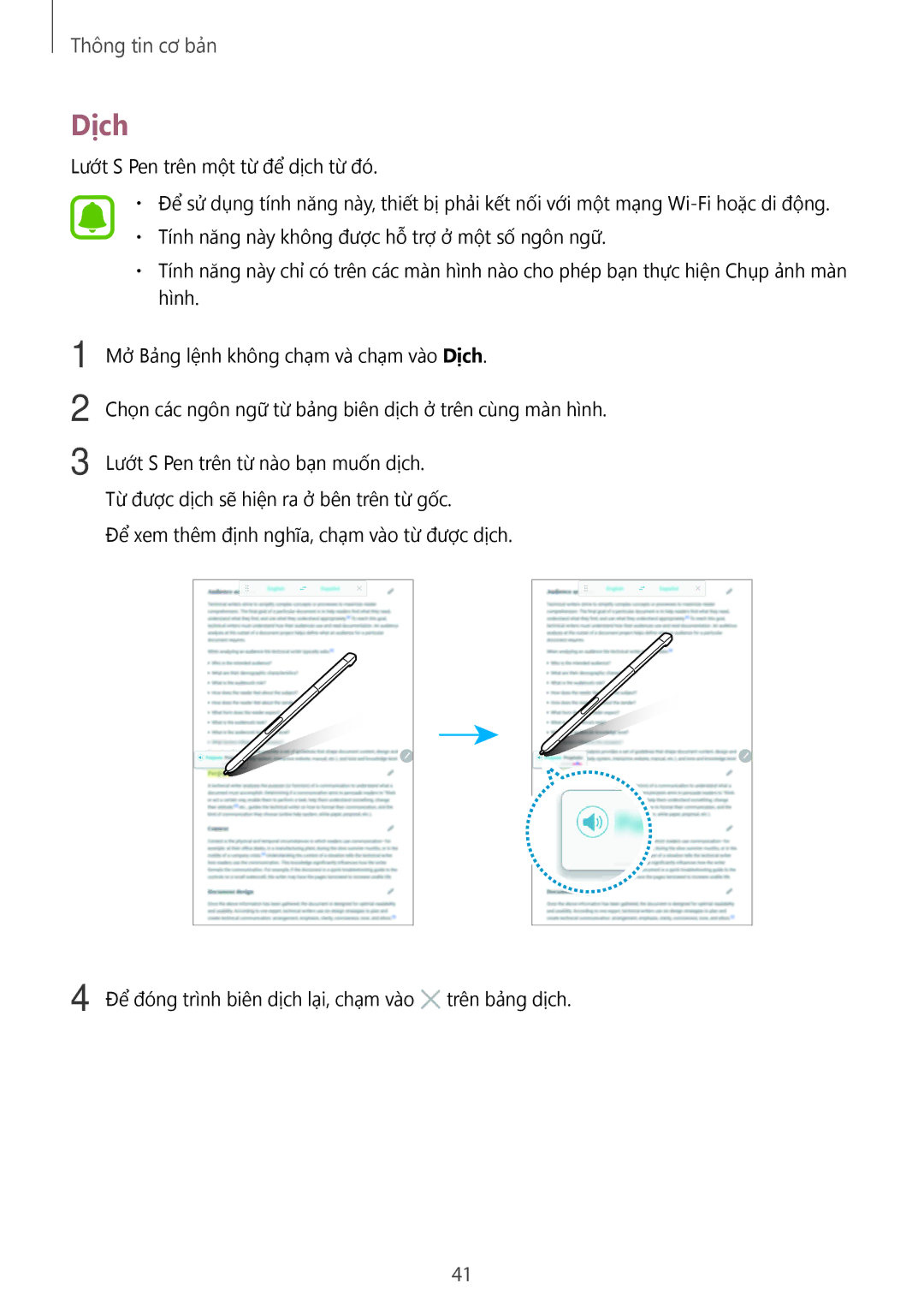 Samsung SM-P585YZKAXXV, SM-P585YZWAXXV manual Dịch 