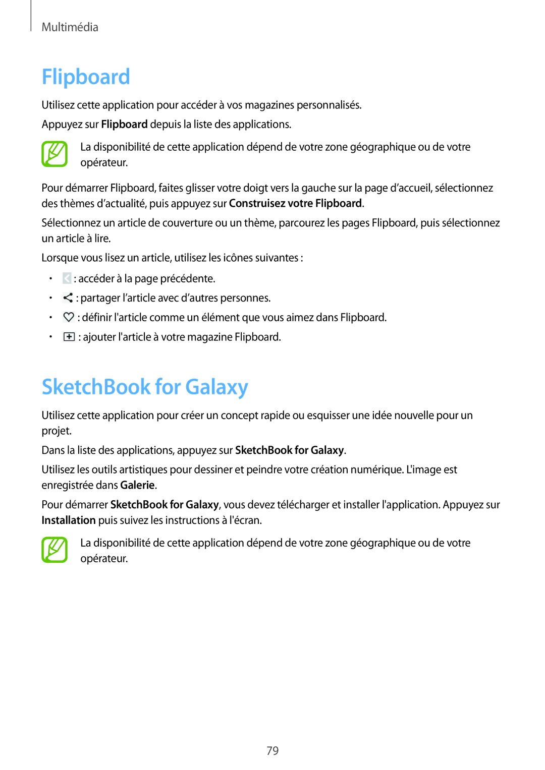 Samsung SM-P6000ZWAXEF, SM-P6000ZKAXEF manual Flipboard, SketchBook for Galaxy 