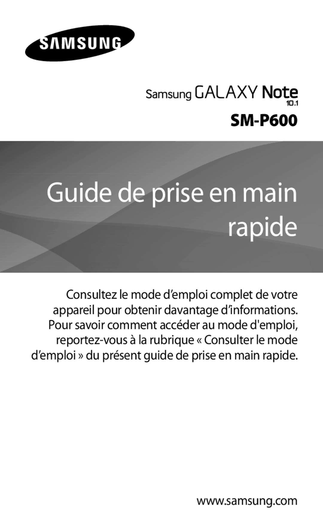 Samsung SM-P6000ZWAXEF, SM-P6000ZKAXEF manual Guide de prise en main rapide 