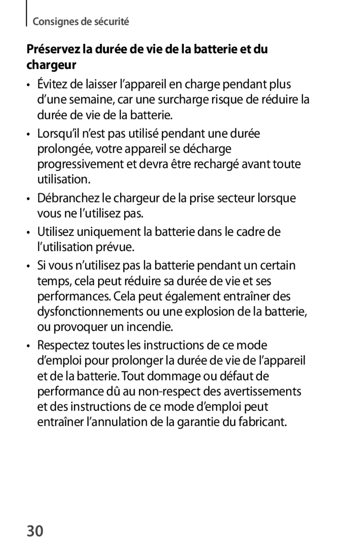 Samsung SM-P6000ZKAXEF, SM-P6000ZWAXEF manual Préservez la durée de vie de la batterie et du chargeur 