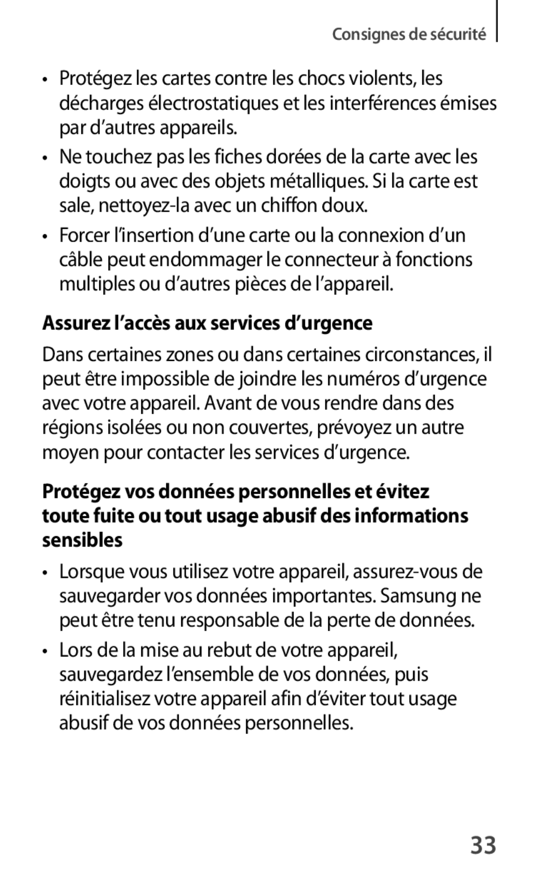 Samsung SM-P6000ZWAXEF, SM-P6000ZKAXEF manual Assurez l’accès aux services d’urgence 