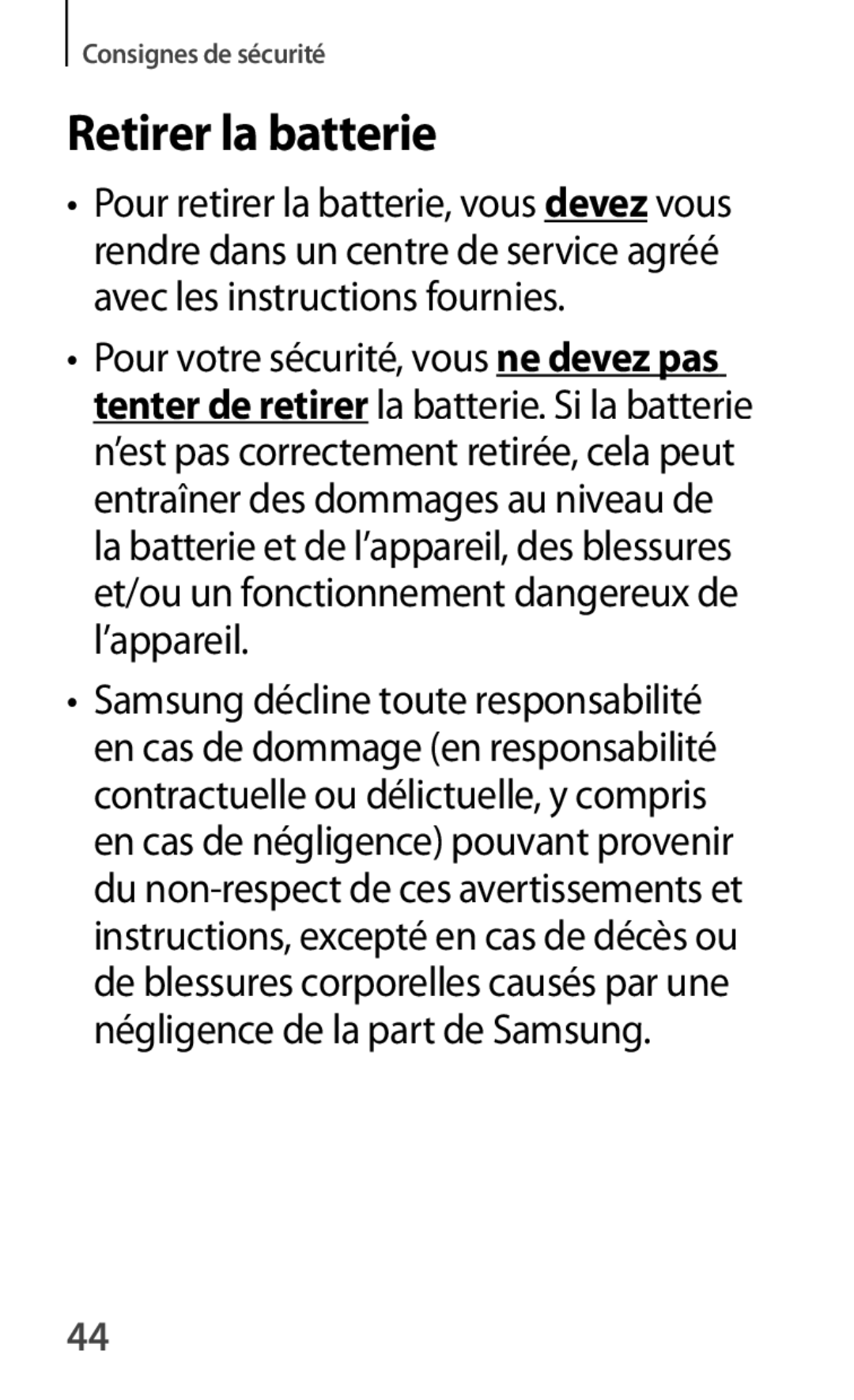 Samsung SM-P6000ZKAXEF, SM-P6000ZWAXEF manual Retirer la batterie 