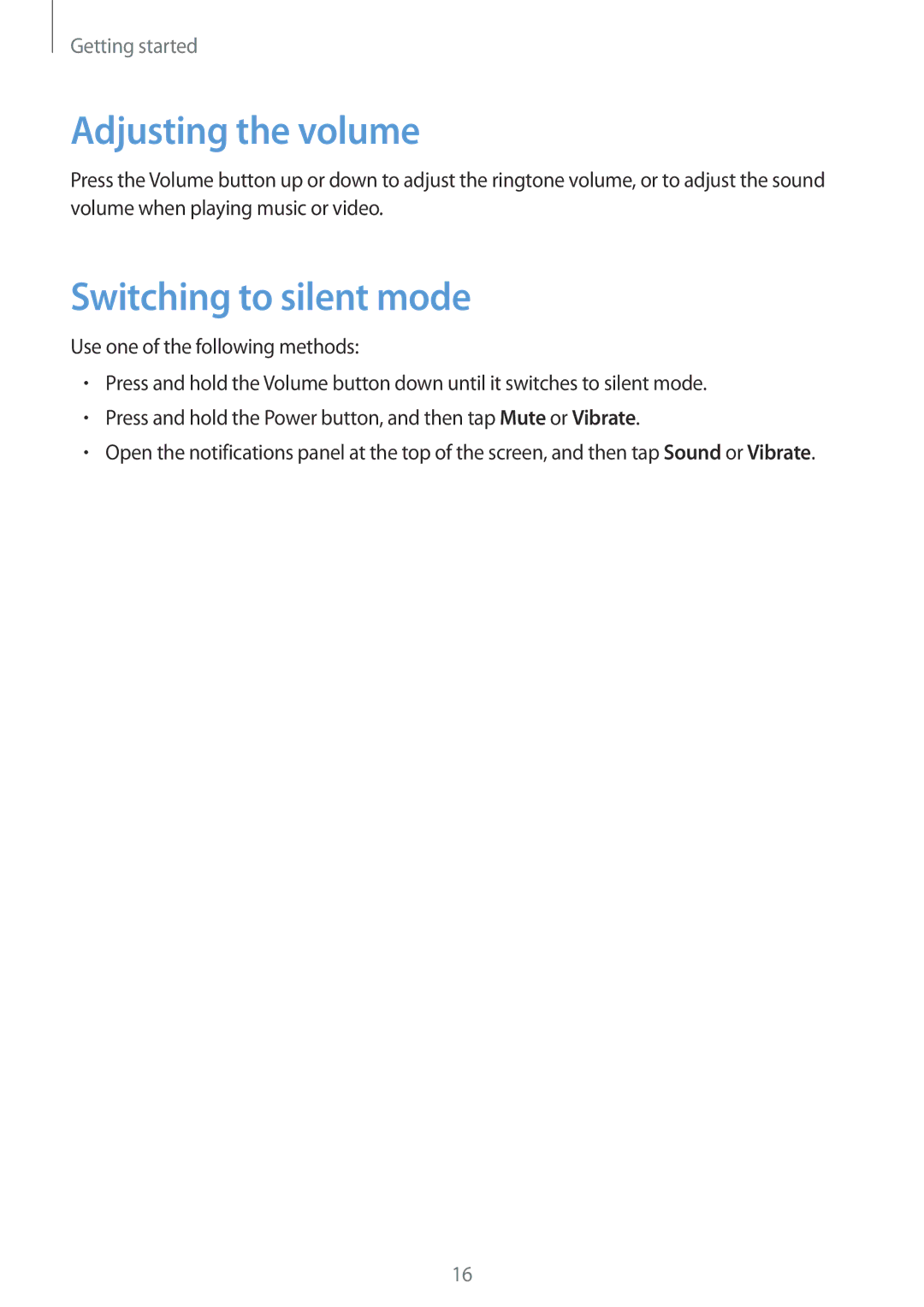 Samsung SM-P6000ZKEPHE, SM-P6000ZWAXEO, SM-P6000ZKEDBT, SM-P6000ZKAEUR manual Adjusting the volume, Switching to silent mode 