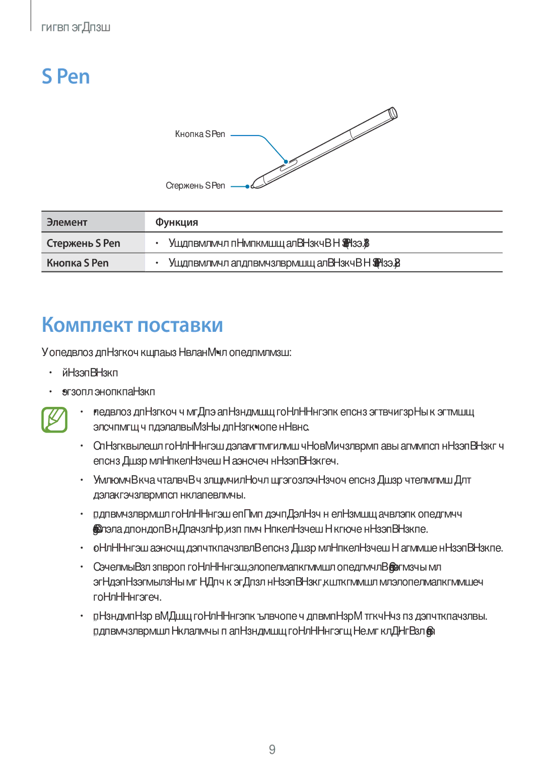 Samsung SM-P6000ZKASEB, SM-P6000ZWESEB, SM-P6000ZWASEB, SM-P6000ZKESEB manual Pen, Комплект поставки 