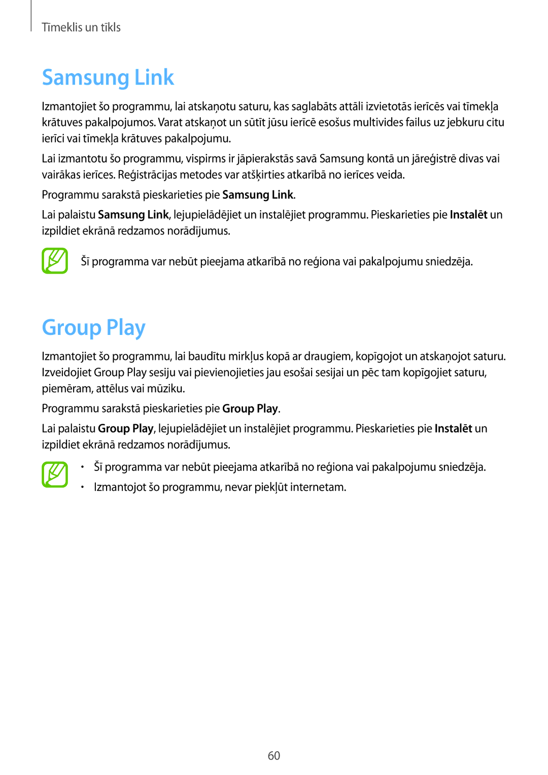 Samsung SM-P6000ZWESEB, SM-P6000ZKASEB, SM-P6000ZWASEB, SM-P6000ZKESEB manual Samsung Link, Group Play 