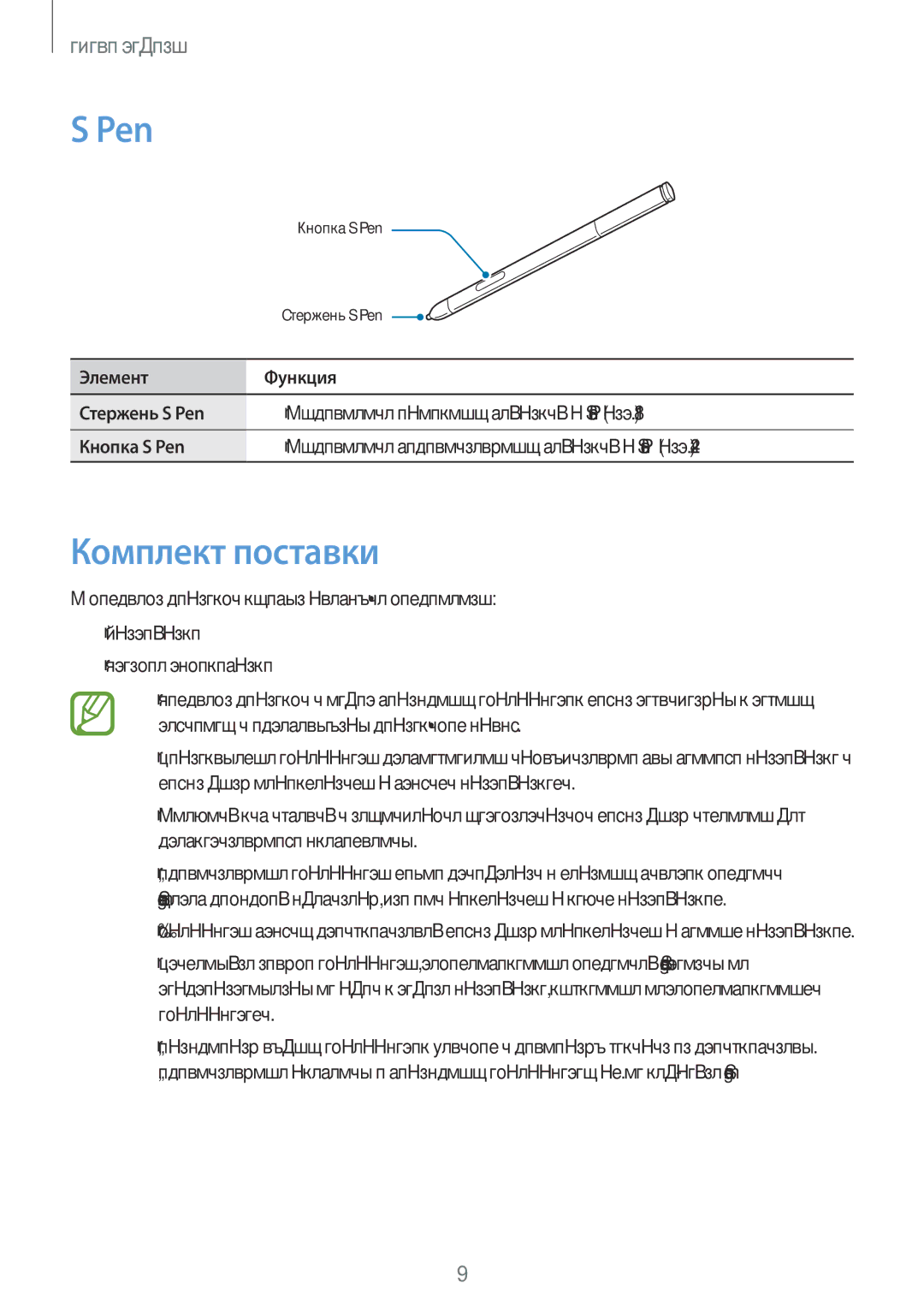 Samsung SM-P6000ZKASEB, SM-P6000ZWESEB, SM-P6000ZWASEB, SM-P6000ZKESEB manual Pen, Комплект поставки 