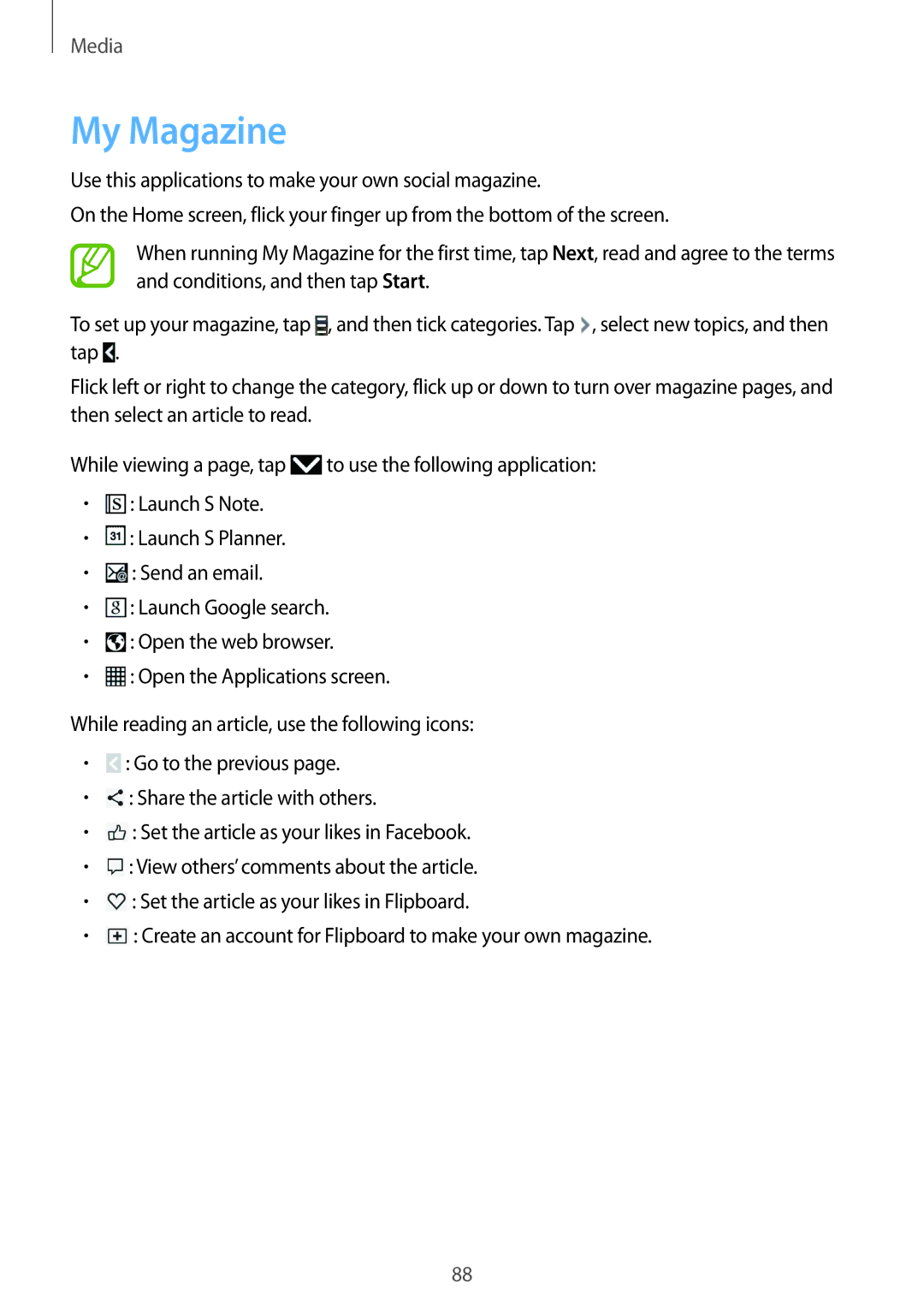 Samsung SM-P6010ZWEMGF, SM-P6010ZKAXXV, SM-P6010ZWAXXV, SM-P6010ZKESER, SM-P6010ZKAMGF, SM-P6010ZKASER manual My Magazine 