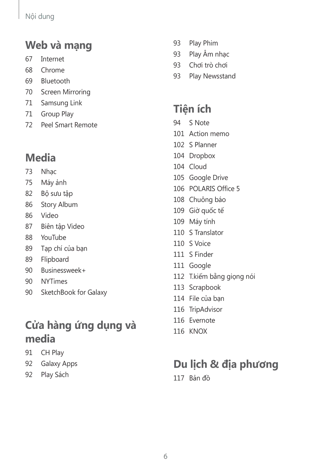 Samsung SM-P6010ZKAXXV, SM-P6010ZWAXXV manual Web và mạng 