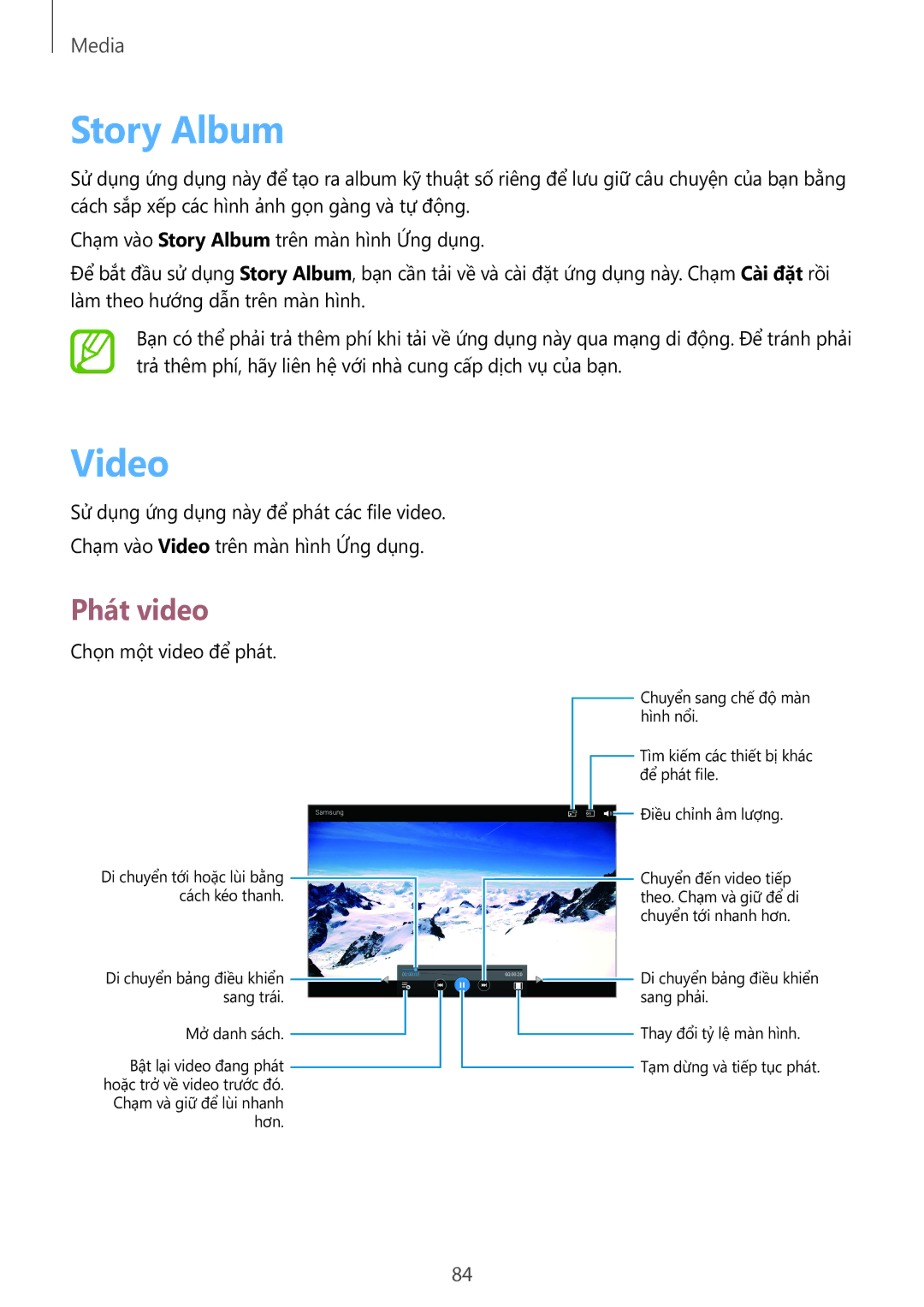 Samsung SM-P6010ZKAXXV, SM-P6010ZWAXXV manual Story Album, Video 