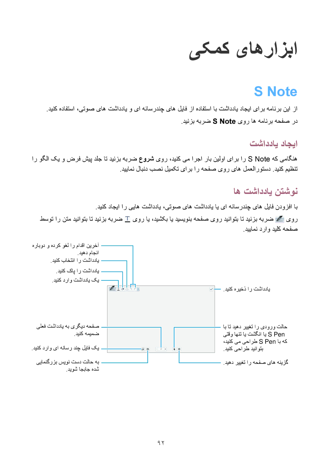 Samsung SM-P6010ZWATHR manual تشاددای داجیا, اه تشاددای نتشون, دییامن دراو دیلک هحفص 