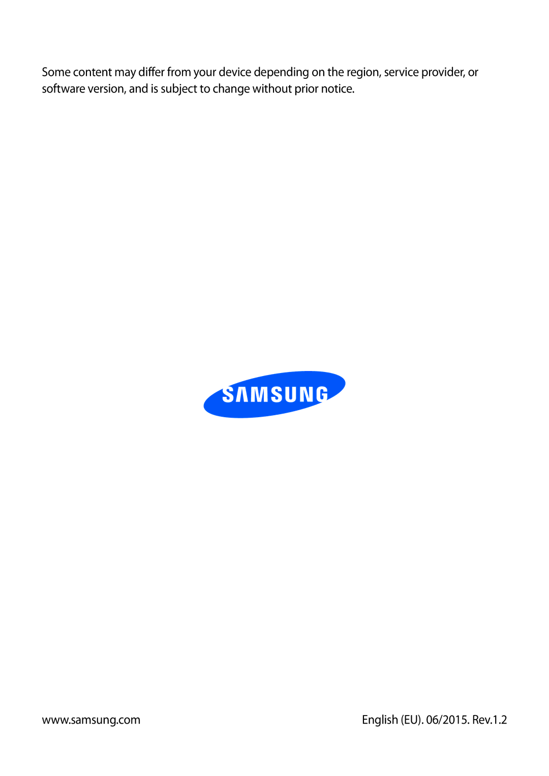 Samsung SM-P6050ZKATIM, SM-P6050ZKAITV, SM-P6050ZKEDBT, SM-P6050ZWEDBT, SM-P6050ZWASEB manual English EU /2015. Rev.1.2 