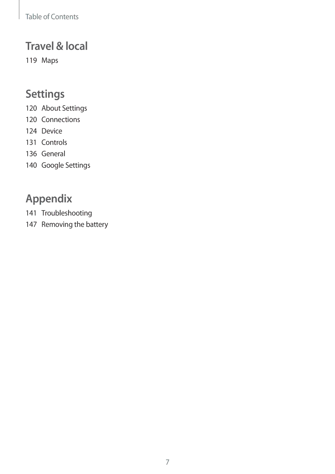 Samsung SM-P6050ZKATMN, SM-P6050ZKAITV, SM-P6050ZKEDBT, SM-P6050ZWEDBT, SM-P6050ZWASEB, SM-P6050ZWADBT manual Travel & local 