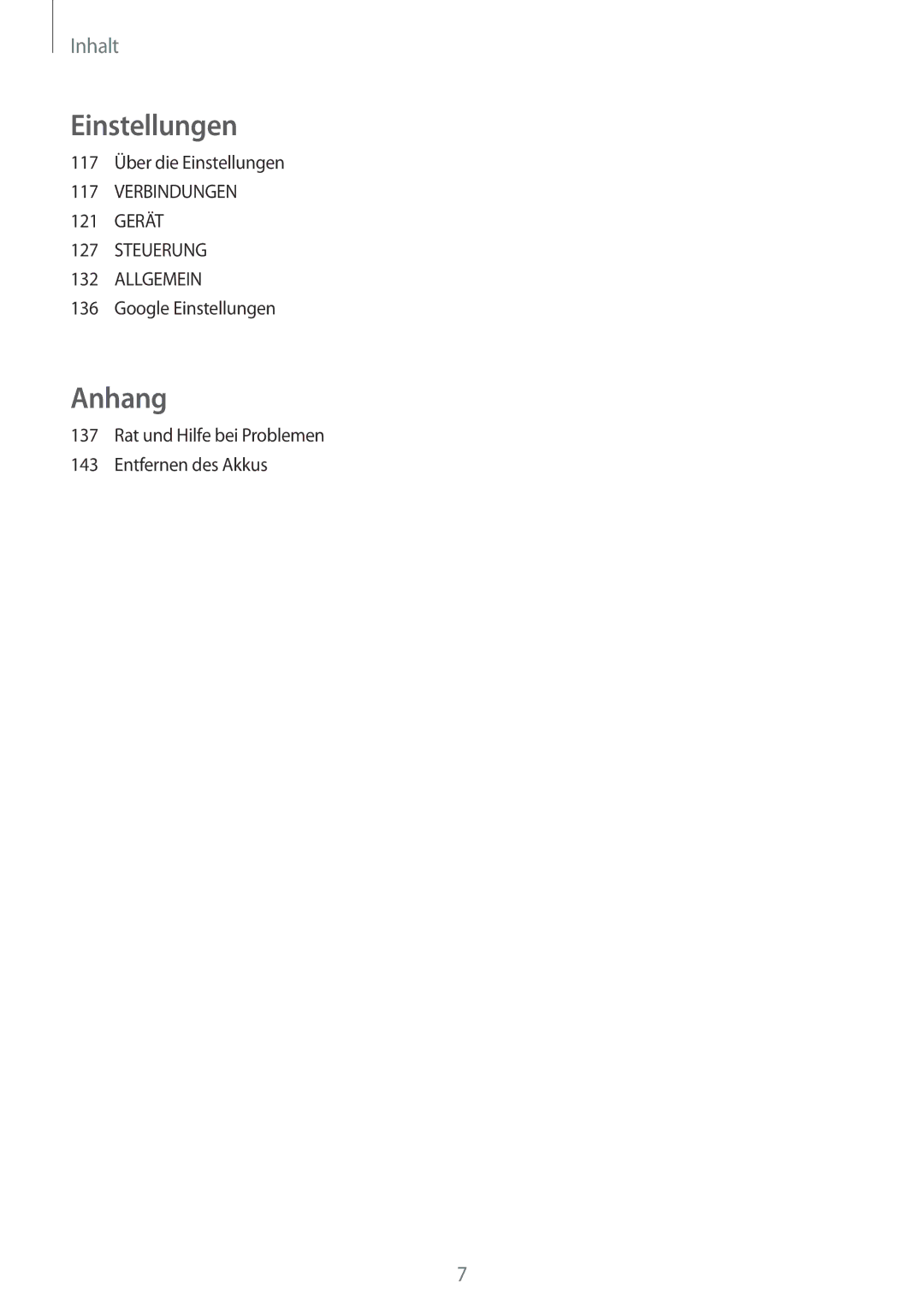 Samsung SM-P6050ZKATMN, SM-P6050ZKAITV, SM-P6050ZKEDBT, SM-P6050ZWEDBT, SM-P6050ZWASEB, SM-P6050ZWADBT manual Einstellungen 