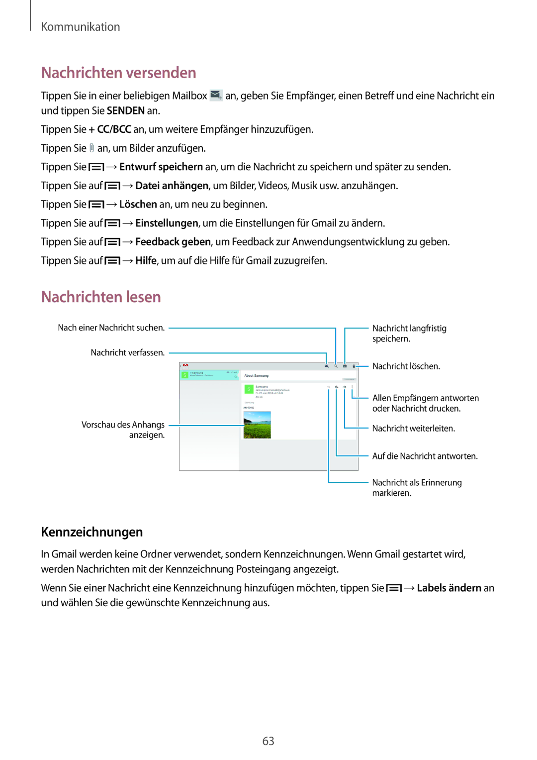 Samsung SM-P6050ZKASEB, SM-P6050ZKAITV, SM-P6050ZKEDBT, SM-P6050ZWEDBT, SM-P6050ZWASEB, SM-P6050ZWADBT manual Kennzeichnungen 