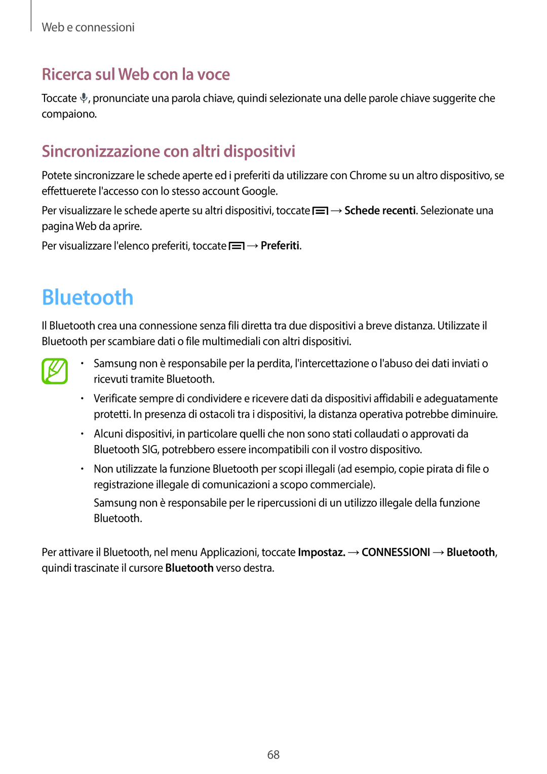 Samsung SM-P6050ZKEOMN, SM-P6050ZKAITV, SM-P6050ZWAITV, SM-P6050ZKAXEF Bluetooth, Sincronizzazione con altri dispositivi 