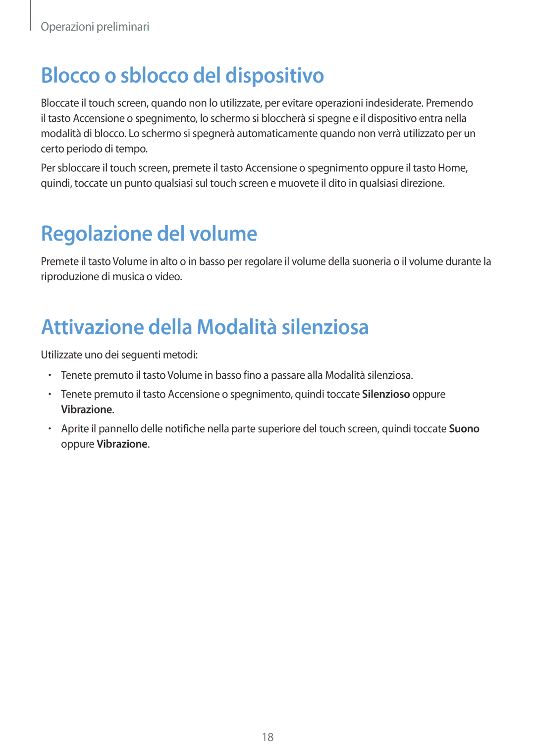 Samsung SM-P6050ZKAITV Blocco o sblocco del dispositivo, Regolazione del volume, Attivazione della Modalità silenziosa 