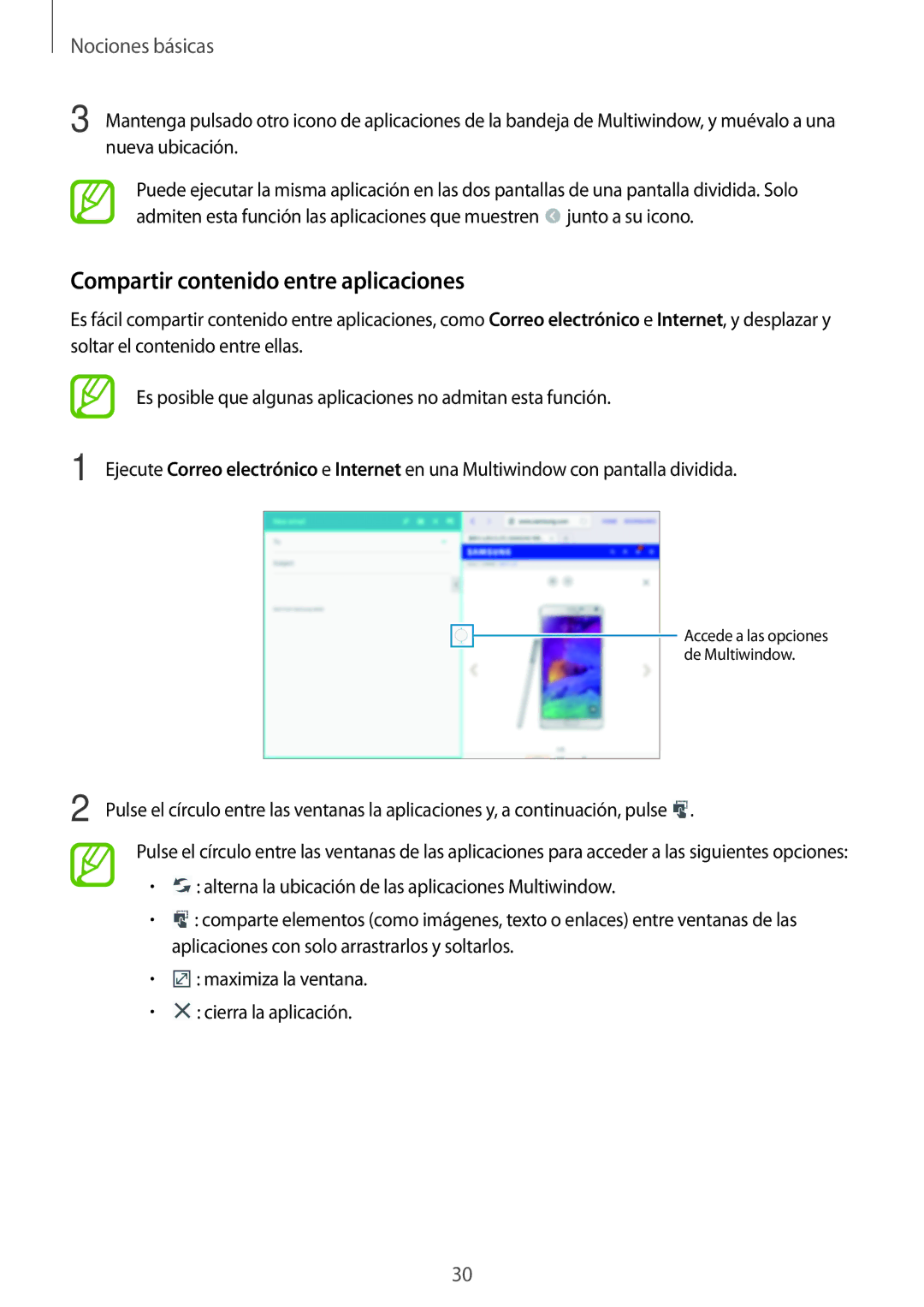 Samsung SM-P6050ZKAXEO, SM-P6050ZKATMN, SM-P6050ZWATPH, SM-P6050ZKADBT, SM-P6050ZKAPHE Compartir contenido entre aplicaciones 