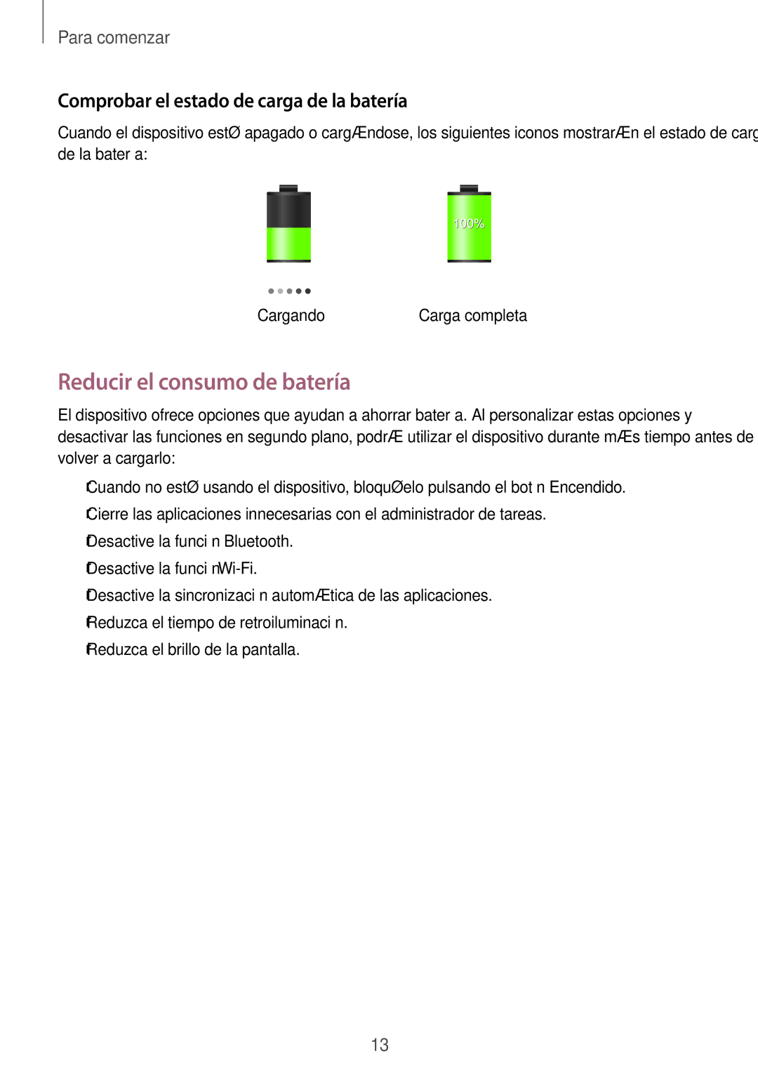 Samsung SM-P6050ZWEPHE, SM-P6050ZKATMN manual Reducir el consumo de batería, Comprobar el estado de carga de la batería 