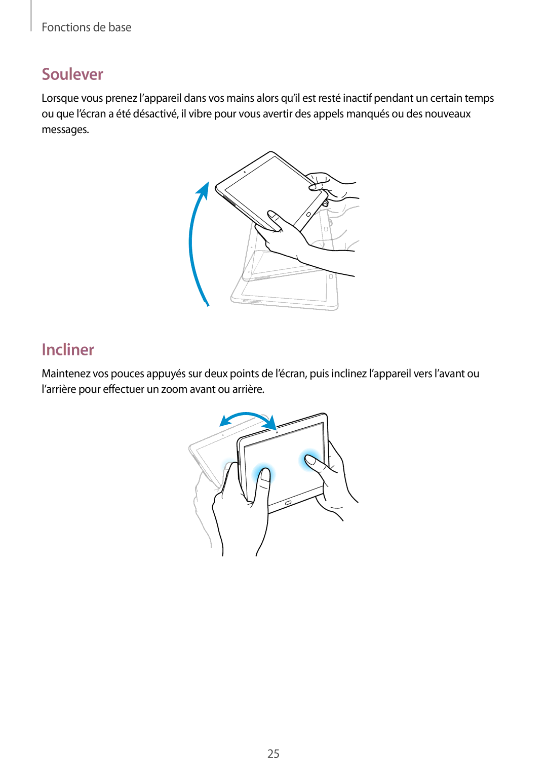 Samsung SM-P6050ZWAXEF, SM-P6050ZKAXEF manual Soulever, Incliner 