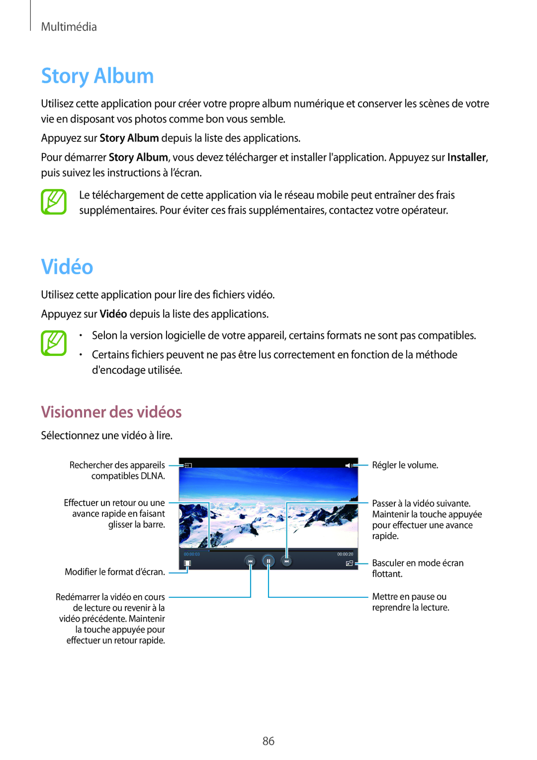 Samsung SM-P6050ZKAXEF, SM-P6050ZWAXEF manual Story Album, Vidéo 