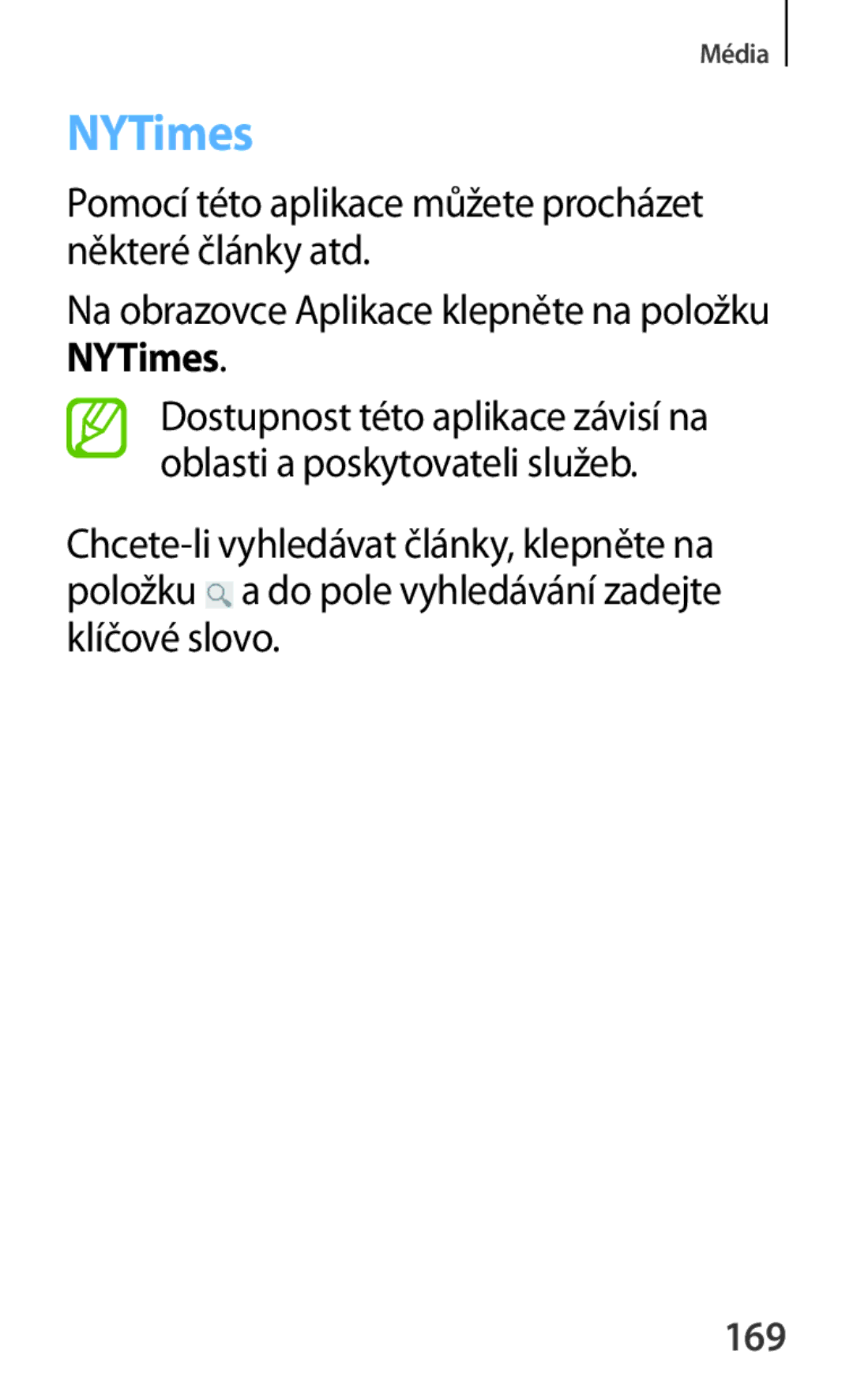 Samsung SM-P6050ZWAEUR, SM-P6050ZWAITV, SM-P6050ZWAATO, SM-P6050ZKAEUR, SM-P6050ZKAATO, SM-P6050ZKAXEO manual NYTimes, 169 