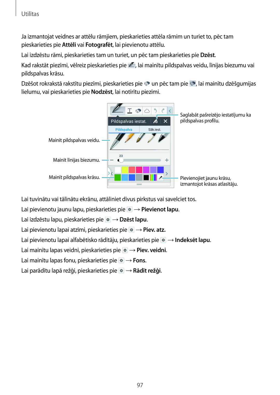 Samsung SM-P6050ZKASEB, SM-P6050ZWASEB, SM-P6050ZKESEB, SM-P6050ZWESEB manual Utilītas 