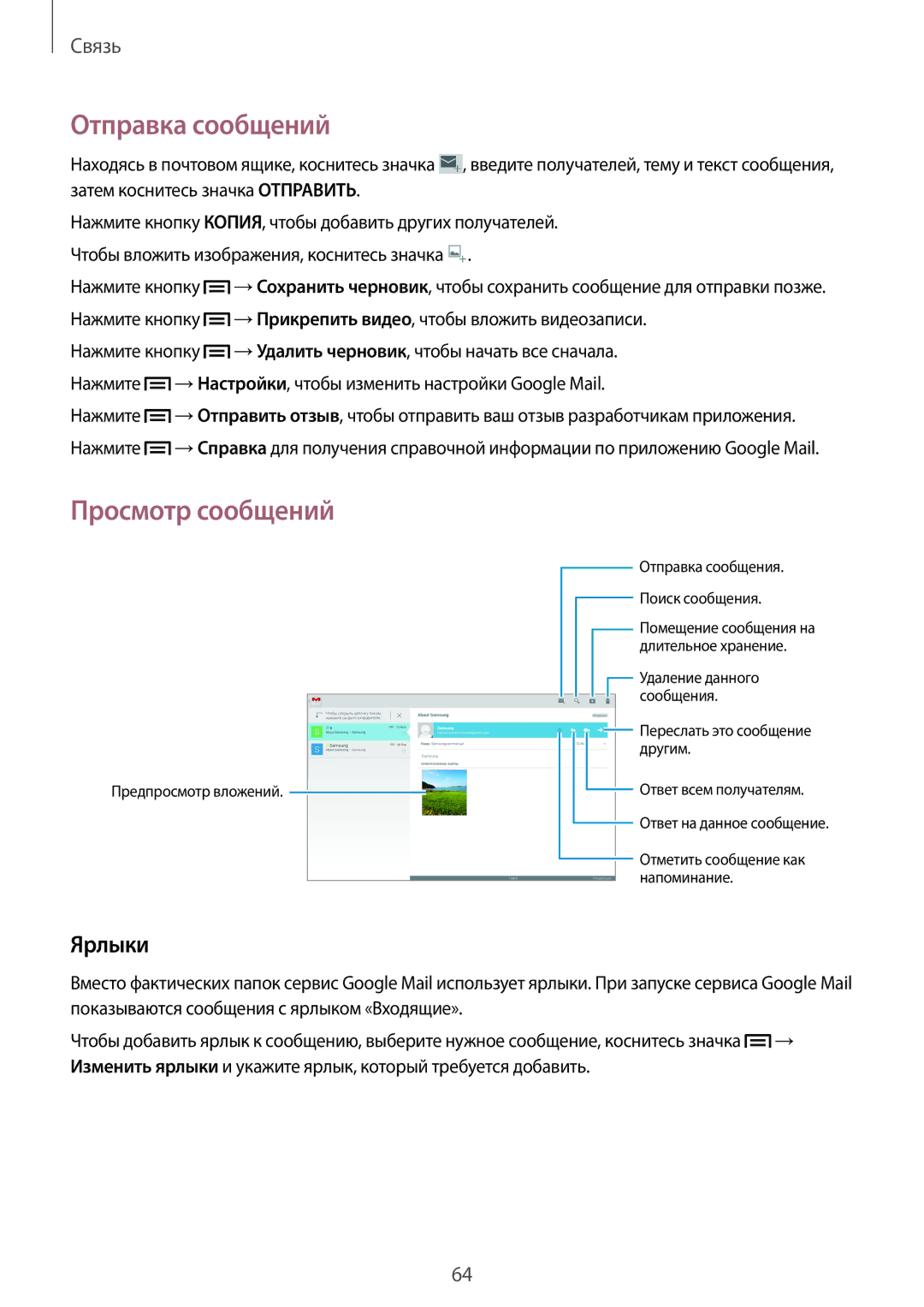 Samsung SM-P6050ZWZSER, SM-P6050ZWASEB, SM-P6050ZKASEB, SM-P6050ZKESEB, SM-P6050ZWESEB manual Ярлыки 