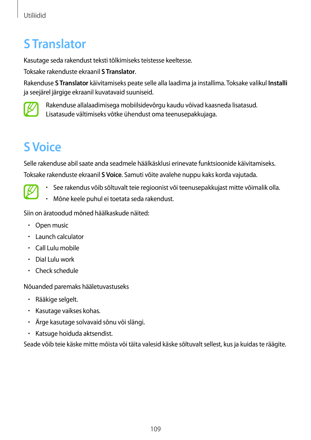 Samsung SM-P6050ZKASEB, SM-P6050ZWASEB, SM-P6050ZKESEB, SM-P6050ZWESEB manual Translator, Voice 